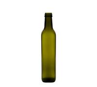 Bouteille en verre 500 ml 'Marasca', carrée, vert antique, ouverture : PP 31,5