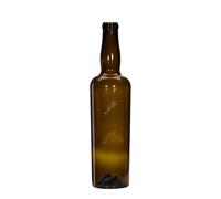 Bouteille en verre artisanal sauvage 750 ml 'Siroco', brun, ouverture : bouchon en liège
