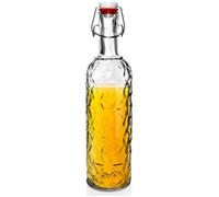 Bouteille en verre avec clip - ORION - 1,1 l - 34 cm hauteur - 8,5 cm diamètre - Fermeture étanche à clip