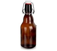 Bouteille en verre avec clip - ORION - 340 ml - Verre foncé - Fermeture étanche - 7x7x20 cm - Compatible lave-vaisselle