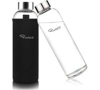 Bouteille en verre classique, disponible en 550 ml, 750 ml ou 1000 ml, sans BPA, avec sac en néoprène