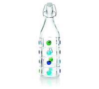 Bouteille en Verre - Décorée - 1 Litre - Réutilisable - Écologique - Modèle Aléatoire