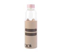 Erik Bouteille en verre Pusheen – 500 ml – Extérieur en silicone – Beige