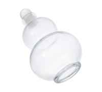 Bouteille en Verre Transparente avec Bouchon Rond de Gourde 390ml | Style Chinois Traditionnel, Versement Dosé, Nettoyage Facile, pour Spiritueux ou Vinaigre, Comptoir Cuisine et Cocktails