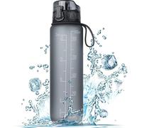 Bouteille FULDENT 1L Sport Bouteille d'eau antidérapante caoutchouc Grip gris - BPA free