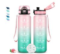 Bouteille, Gourde 1l, Gourde Sport Anti-Fuite, Facile à Nettoyer, Water Bottle Motivation, avec Slogan de Motivation, Bouteille Graduée pour 1 Journee, Water Bottle pour Running, Voyage, École, Sport
