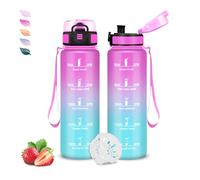 Bouteille, Gourde Enfant, Gourde 500ml Anti-Fuite, Facile à Nettoyer, Bouteille d'eau de Motivation, Facile à Nettoyer, Facile à Transporter, pour Running, Voyage, École, Bureau, Enfant, Extérieur