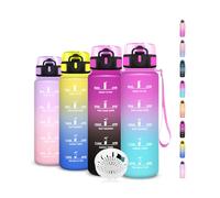 Bouteille, Gourde Enfant, Gourde 500ml Anti-Fuite, Facile à Nettoyer, Bouteille d'eau de Motivation, Facile à Nettoyer, Facile à Transporter, pour Running, Voyage, École, Bureau, Extérieur, Enfant