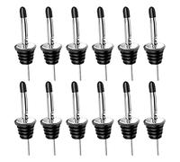 bouteille huile bec verseur,12pcs Liqueur en acier inoxydable Spirit Bottle Speed Verseurs Bec conique avec capuchons en caoutchouc