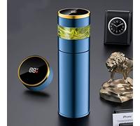 Bouteille infuseur à thé - Thermos à café - Bouteille d'eau de sport intelligente avec affichage LED de la température - Tasse à thé de voyage avec filtre en acier inoxydable (bleu)