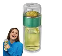 Bouteille infuseur de thé portable Bouteille en Verre avec Infuseur à | Isolation Double Paroi Filtre à Herbes en Vrac Portable et Réutilisable pour Chaude et Froide, Eau Fruitée, Vert 280 ml