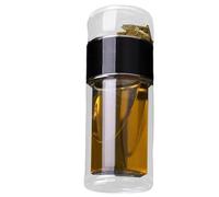 Bouteille Infuseur Thé - Gourde Double Paroi Avec Filtre Intégré, Gobelet Voyage Verre Anti Fuite | Tasse Nomade Pour Mélanges Feuilles Fruits | Récipient Portable Avec Couvercle