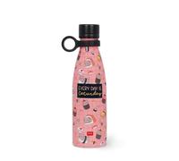 Legami Bouteille thermos Hot&Cold 500 ml inox, poignée silicone amovible, 12h chaud/24h froid, sans BPA