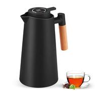 Bouteille isotherme 1 l avec affichage de la température LED, cafetière isolée sous vide en double insert en verre, 12 h chaud/24 h froid, bouteille isotherme anti-fuite, une simple pression sur un