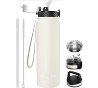Bouteille isotherme 1 L, gourde de sport en acier inoxydable à double paroi, bouteille thermos de 32 oz, bouteille anti-fuites, bouteille isotherme sans BPA