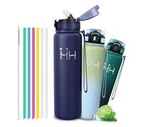 Bouteille Isotherme 1l - Gourde Isotherme - Bouteille Inox- Anti Fuite- Gourde Inox- Double Isolation- Bouteilles Isothermes- Facile à Nettoyer, Bouteille d'eau pour Yoga, Camping, Adulte, Sport