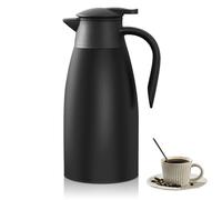 Bouteille Isotherme 2L Bouteille Isotherme à Double Paroi Thermos Café, Maintient Chaud 24 Heures, pour Thé ou Café, Maison, Extérieur, Cuisine, Bureau
