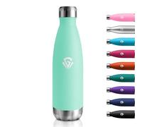 Bouteille Isotherme 500ml, Bouteille d'eau Inox Double Paroi Réutilisable, Gourde Métal sans BPA, Bouteille Étanche, Gourde Sport Yoga Bureau École Randonnée Voyage Camping, pour Enfant ou Adulte