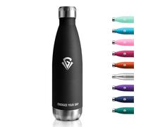 Bouteille Isotherme 500ml, Gourde Métal sans BPA, Gourde Inox Étanche, Réutilisable, Bouteille d'eau Acier Inoxydable à Double Paroi, Gourde Isotherme pour École, Bureau, Sport, Randonnée, Voyage
