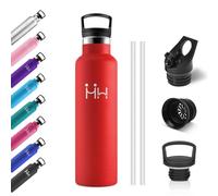 Bouteille Isotherme 750ml, Gourde Acier Inoxydable, Isolation À Double Paroi Sous Vide, sans BPA, Gourde Inox avec Paille, Anti-Fuite et Réutilisable, pour Adultes, Sport, École, Randonnée, Jogging