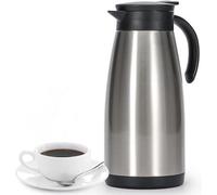 Bouteille isotherme à double paroi en acier inoxydable pour café, thé, eau, 1,5 l, argent