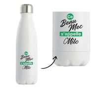 Bouteille Isotherme Ce beau mec sappelle Milo - Bottle - Idée Bouteille Isotherme Cadeau Anniversaire Fête Original Famille Travail Départ Collègue Retraite Noël.