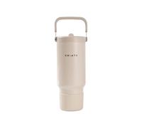 Bouteille isotherme CHiATO Home freshSIP Oat Cream avec couvercle à paille rabattable, 946 ml - crème