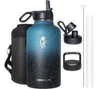 Bouteille isotherme de 2 litres, en acier inoxydable, noire, pour le sport et les voyages