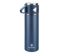 Bouteille isotherme de 700 ml en acier inoxydable avec tasse pour café, eau, boissons chaudes et froides. (bleu, simple)