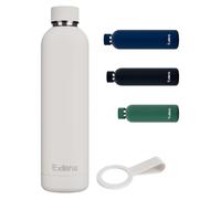 Bouteille isotherme en acier inoxydable, 1 litre, blanche. Thermos avec poignée en silicone. Étanchéité assurée. Maintien du froid pendant 24 heures / maintien au chaud pendant 12 heures
