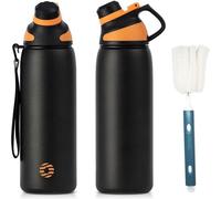 Bouteille isotherme en acier inoxydable 18/8 de la marque Unyqoos®, avec couvercle magnétique et bouchon à vis intégré, capable de maintenir les boissons chaudes pendant 12 heures et froides pendant 2