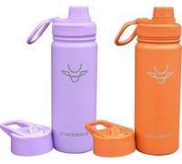 Bouteille isotherme en acier inoxydable 550 ml, 18 oz, à double paroi, très légère, orange/violet