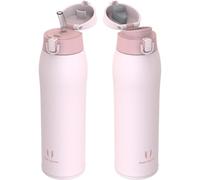 Bouteille isotherme en acier inoxydable, 950 ml, rose clair, sans BPA, étanche, avec 2 couvercles