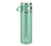 Bouteille isotherme en acier inoxydable avec tasse pour café, eau, boissons chaudes et froides, vert, 700 ml