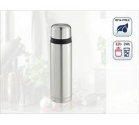 Bouteille isotherme en acier inoxydable, étanche, argentée, bec verseur à une main