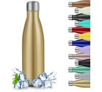 Bouteille isotherme en acier inoxydable Ibenzoa®, 500 ml – Isolation sous vide, étanche, sans BPA, conserve les boissons froides pendant 24 heures et chaudes pendant 12 heures, diamètre 7,1 cm × haute