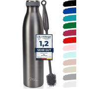 Bouteille isotherme Famanu, en acier inoxydable, 1,5 litre, à double paroi, étanche, couleur grise