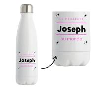 Bouteille Isotherme La meilleure Joseph au monde 2 - Bottle - Idée Bouteille Isotherme Cadeau Anniversaire Fête Original Famille Travail Départ Collègue Retraite Noël.
