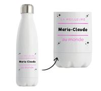 Bouteille Isotherme La meilleure Marie-Claude au monde 2 - Bottle - Idée Bouteille Isotherme Cadeau Anniversaire Fête Original Famille Travail Départ Collègue Retraite Noël.
