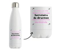 Bouteille Isotherme La meilleure Secretaire de direction au monde 2 - Bottle - Idée Bouteille Isotherme Cadeau Anniversaire Fête Original Famille Travail Départ Collègue Retraite Noël.
