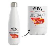 Bouteille Isotherme - Lieutenant Génial - 500 Ml - Acier Inoxydable - Mixte - Design Moderne Multicolore