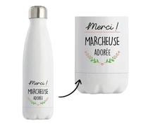 Bouteille Isotherme - Marcheuse Adorée - 500 Ml - Acier Inoxydable - Mixte - Design Moderne Multicolore