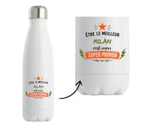 Bouteille isotherme Meilleur Milan Super Pouvoir cadeau homme anniversaire