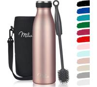 Bouteille isotherme Milu 500 ml - Bouteille en acier inoxydable isotherme - Thermos - Bouteille isotherme anti-fuites à double paroi pour boissons chaudes et froides (rose)
