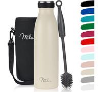 Bouteille isotherme Milu 500 ml - Bouteille en acier inoxydable isotherme - Thermos - Bouteille isotherme à double paroi anti-fuites pour boissons chaudes et froides (Cream)