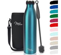 Bouteille isotherme Milu 750 ml - Bouteille en acier inoxydable isotherme - Thermos - Bouteille isotherme à double paroi et anti-fuites pour boissons chaudes et froides (verte)