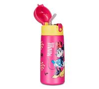 Bouteille isotherme Minnie - pour enfants avec paille 460 ml sans BPA - asile, école primaire - acier inoxydable, maintien température jusqu'à 24h