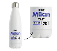 Bouteille Isotherme Mon Milan C'est le plus fort - Bottle - Idée Bouteille Isotherme Cadeau Anniversaire Fête Original Famille Travail Départ Collègue Retraite Noël.