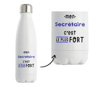 Bouteille Isotherme Mon Secretaire C'est le plus fort - Bottle - Idée Bouteille Isotherme Cadeau Anniversaire Fête Original Famille Travail Départ Collègue Retraite Noël.