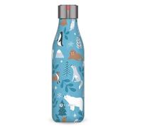 LES ARTISTES Paris A-4365 Bottle'Up, 500 ml, Gourde isotherme sans BPA, Réutilisable, Garde au chaud 12h et au froid 24h, Acier Inoxydable, Design Polar